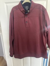 Carbon 2 Cobalt Sweater Mens XLT  Maroon Red Henley Pullover Sweatshirt ... - £13.56 GBP
