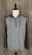 WOOLRICH 1/4 Zip Pullover Sweater Men&#39;s XL Knit Heather Grey Polyester  - £17.98 GBP