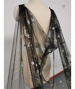 Black Gold Star Celestial Wedding Cape - Gothic Wedding Goth Bride Shoul... - $1,899.73 MXN+