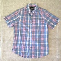 Straight Faded Men’s Shirt Small Button Down Short Sleeve Pastel Checked... - $11.85