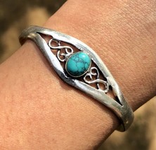 Handmade Cuff Bangle Jewelry German Silver, Natural Turquoise Gemstone 6 - £14.17 GBP