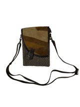 VAAN &amp; CO 100% Leather Crossbody Leather Western Chevron Mixed Pattern S... - $31.44