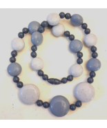 Avon Sand Pebbles Necklace Sea Blue Gray Speckled Bead 1986 VTG 20 inch - £15.54 GBP