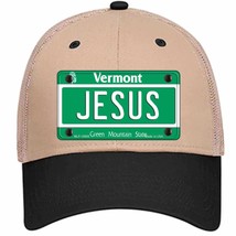 Jesus Vermont Novelty Khaki Mesh License Plate Hat - £22.93 GBP