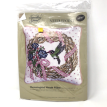 CANDAMAR Something Special Needlepoint Hummingbird Wreath PILLOW Kit #30... - $22.00