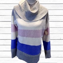 Rachel Zoe Pullover Striped Cozy Sweater Cowl Neck Long Sleeve Womens Large - £16.47 GBP