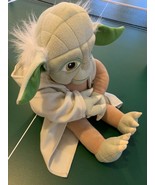Vintage Star Wars Yoda Doll Plush Stuffed Animal 18&quot; Hooded Robe Force w... - $13.86