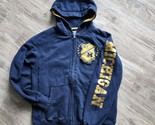 E5 College Classics Womens Michigan Bling Hoodie Jacket M Navy Blue Full... - $24.31