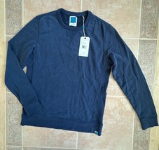 Jason Scott Navy pima cotton  Maddux Crew Sweatshirt men size Small - £67.81 GBP