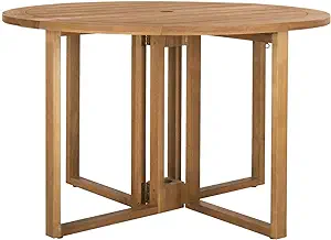 Safavieh PAT7036A Outdoor Collection Wales Teak Round 47.24&quot; Dining Table - $424.99
