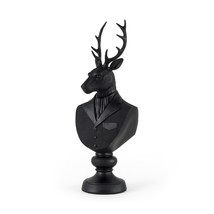 Black Resin Suited Deer Bust Sculpture - $2,699.55 MXN