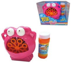 Pink Crab Bubble Blower Machine Blow 8 Wand Battery Operated W Bubbles Blowing - £9.67 GBP