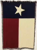 Texas State Flag Blanket - Soft Afghan Gift Throw Woven from Cotton -, 69x48 - £62.54 GBP