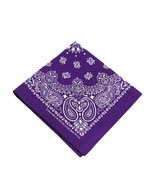 12 Pack of Cotton Head Wrap Scarf Purple Western Paisley Bandana 22&quot; X 22&quot; - $23.11 CAD