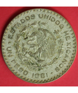 1961 Mexico Un 1 Peso .10 Silver Coin Morelos Estados Unidos Mexicanos G... - $19.31 CAD