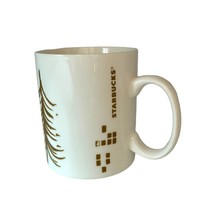 2014 Starbucks White and Gold Christmas Coffee Mug Holiday 16 oz - $14.85