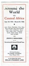 Dollar Steamship Around the World via Central Africa Brochure 1935 Donaldson - £39.52 GBP