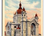 St Paul Cathedral ST paul Minnesota MN Linen Postcard W1 - £1.87 GBP