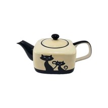 Hues N Brews Cattitude Siamese Cats Teapot Black Paws Coffee Tea - £21.24 GBP