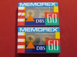 MEMOREX DBS 60 BLANK NORMAL POSITION BIAS TYPE I 120 EQ SET OF 2 CASSETT... - $4.94