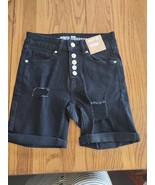 Route 66 Bermuda Size 2 Black Jeans Ripped Shorts - $29.69