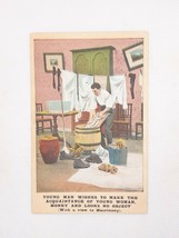 Victorian Vintage Man Doing Laundry View Of Marriage Postcard Unposted UDB - £7.77 GBP