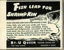 1951 Print Ad Shrimp Kin Fishing Lures By-U Queen Houston,Texas - £6.23 GBP