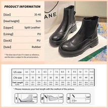 Women Chelsea Boots Leather New Autumn Winter Fashion Women Ankle Boots Retro Ma - £82.36 GBP