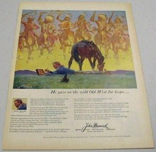 1959 Print Ad John Hancock Insurance Frederic Remington Western Painting - $13.66