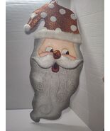 3D Sparkling Santa Claus Metal Door Hanger Christmas Decor Glitter Polka... - $29.69