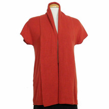 Eileen Fisher Red Silk Cashmere Long Cardigan Pp - £110.26 GBP
