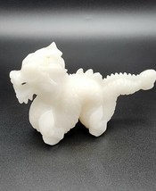 White Jade Dragon Hand Carved Crystal Dragon Energy, Jade Dragon Carving... - $39.59