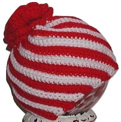 Primary image for Peppermint Baby Hat, Red And White Stripes Hat, Christmas Toddler Red White Hat