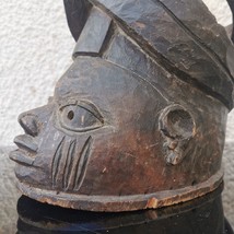 Antique 19c Yoruba Gelede Helmet Mask Carved Wood Nigeria African Tribal Art Rar - £184.41 GBP