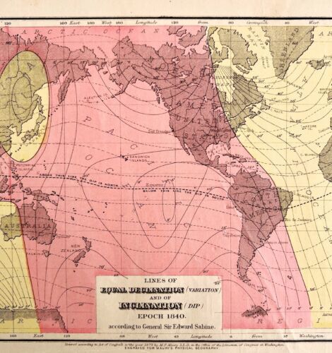 Primary image for Map Of The World 1884 Epoch 1840 Victorian Lithograph Print Antique DWP3D