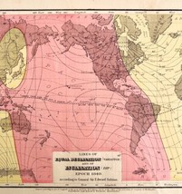 Map Of The World 1884 Epoch 1840 Victorian Lithograph Print Antique DWP3D - $40.98