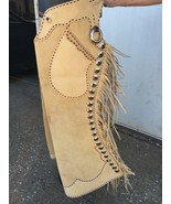 Arizona Bell Leggings Suede Leather Buck-stitch Western Wear Rodeo Step in Chaps - $99.77 - $148.37