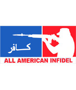 Usa All American Infidel Red White Blue Decal Vinyl Bumper Sticker 3.75&quot;... - £8.58 GBP
