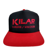 Vtg Kilar Carriers &amp; Wreckers Black Red Snapback Trucker KC Hat Cap - $9.49