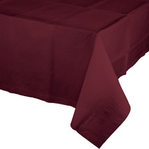 Burgundy 2/Ply Paper-Poly Banquet Tablecloth 54&quot; x 108&quot; Tableware Party Supplies - £12.64 GBP
