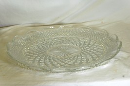 Anchor Hocking Wexford Torte Plate Platter Clear Scalloped Cupped Edge - $34.64