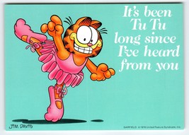 Garfield Cat Postcard Tabby Ballet Dance In A Tu Tu Jim Davis Comic Orange 1978 - £8.59 GBP