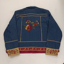 Coldwater Creek RN#98516 Women's Blue Floral Applique Embroidered Jacket Size XL image 2