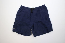Vintage 90s Columbia Mens Large Faded Spell Out Lined Belted Cargo Shorts Blue - £34.91 GBP