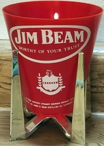 Vintage Jim Beam Worthy Of Your Trust Swizzle Stick Holder Bar Décor Plastic - £16.81 GBP