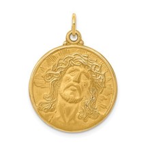 14K Yellow Gold Face of Jesus Medal Pendant - £464.88 GBP