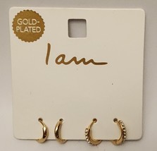 I am Gold Plated Fashion Jewelry - 2 sets of small hoops - £11.57 GBP