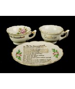 Lot of 3 Religious Miniatures, 2 Cups, 1 - 3&quot; Plate, Commandments, Cruci... - $20.00 CAD
