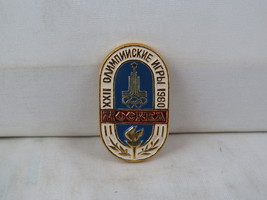 Vintage Summer Olympic Pin - Moscow 1980 Official Logo with Torch - Stamped Pin - £11.99 GBP