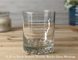 Lake George with Thomas Jefferson Quote Double Rocks Glass - £11.77 GBP